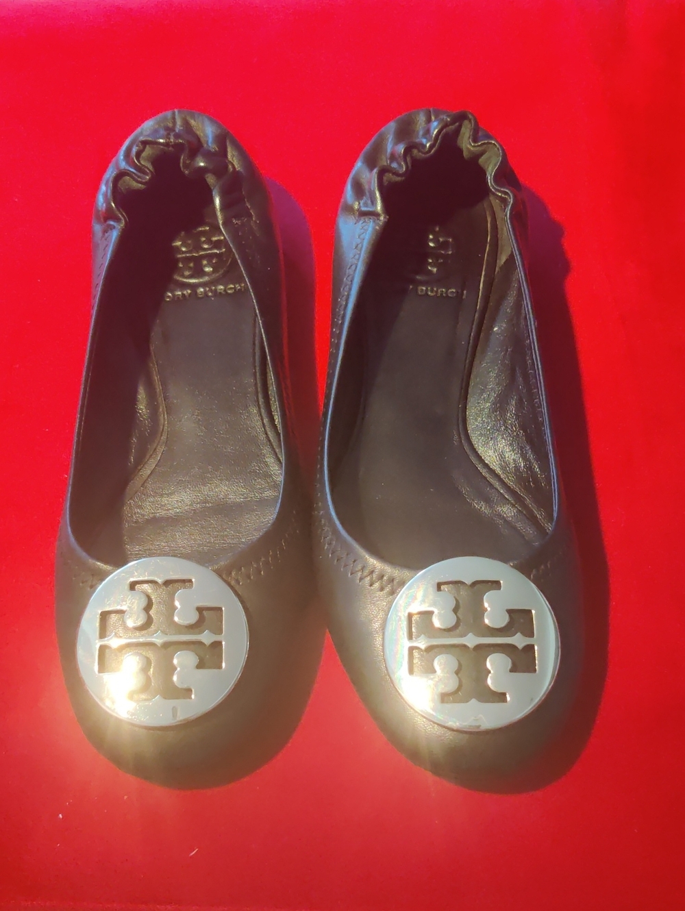 Tory Burch Womens 6 1/2 Ballet Flats in Soft Black Leather Made In Brazil